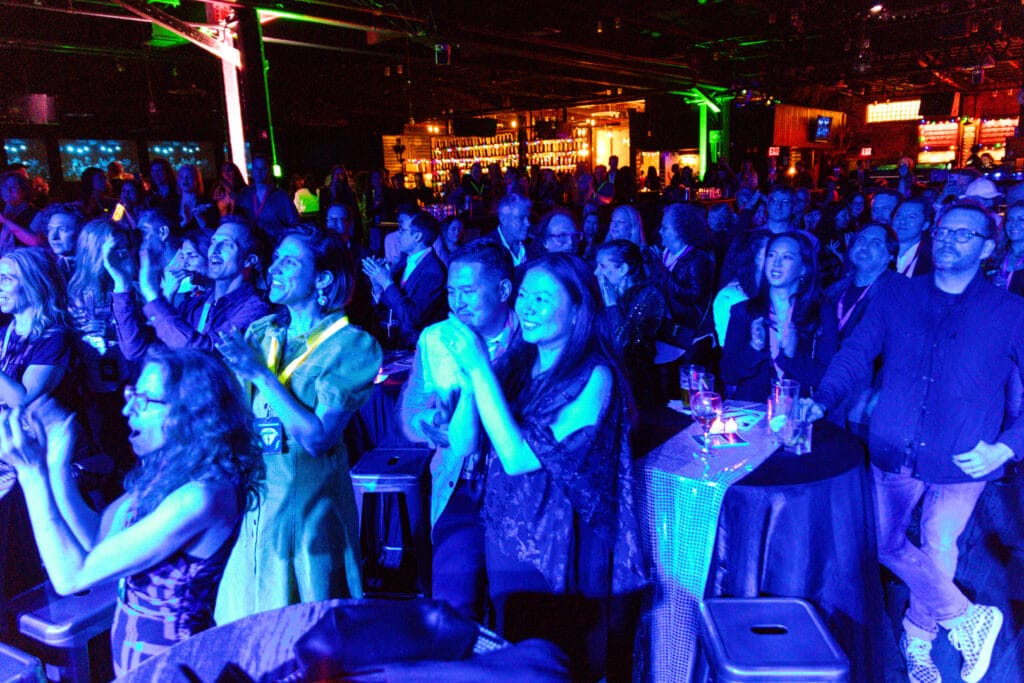 Fans of the band enjoying the show.